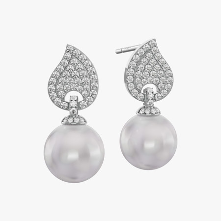 Marian Diamond and Pearl Earrings